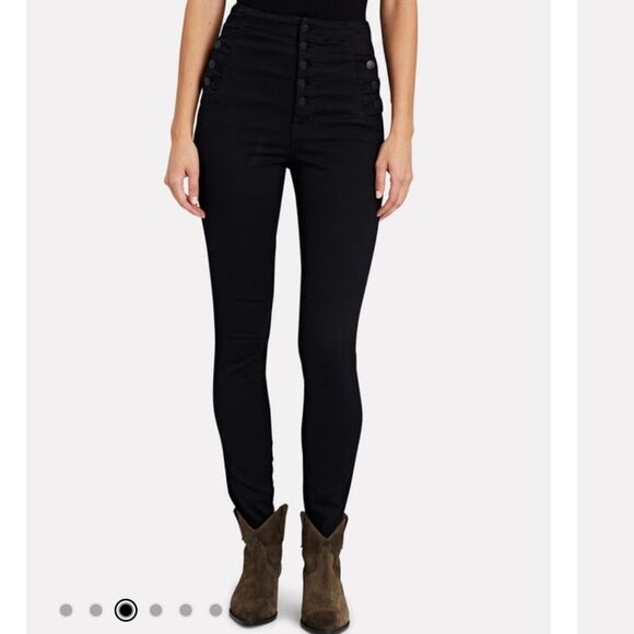 J Brand Natasha Sky Skinny High Rise Jeans in Seriously Black - Picture 2 of 15